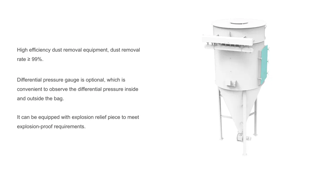 Cylinder High Pressure Jet Round Bag Industrial Air Dust Control Equipment for Animal Feed Processing Machinery Production Line